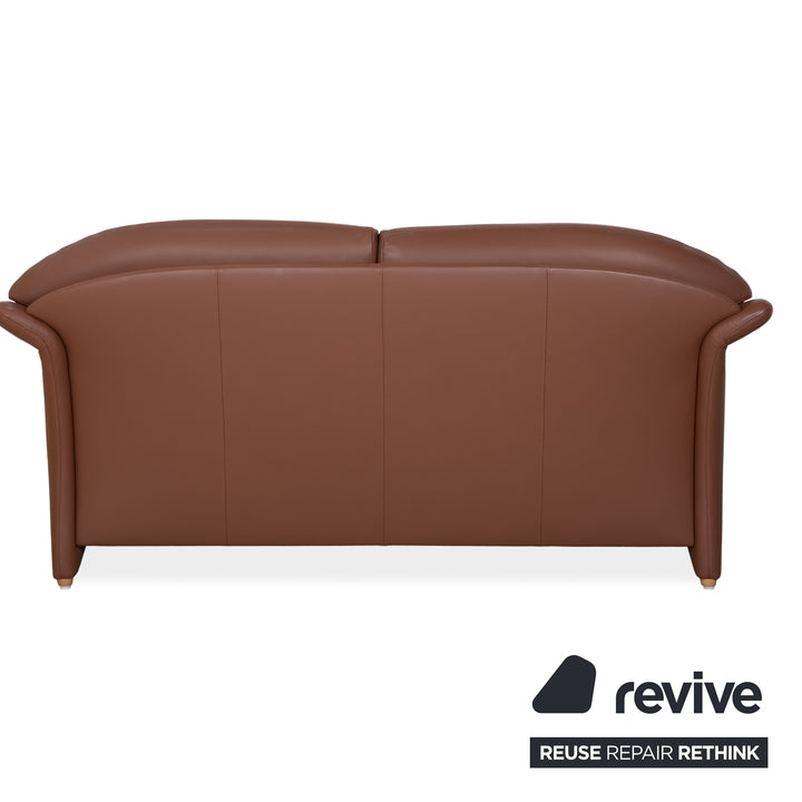 Canapé deux places en cuir Walter Knoll marron