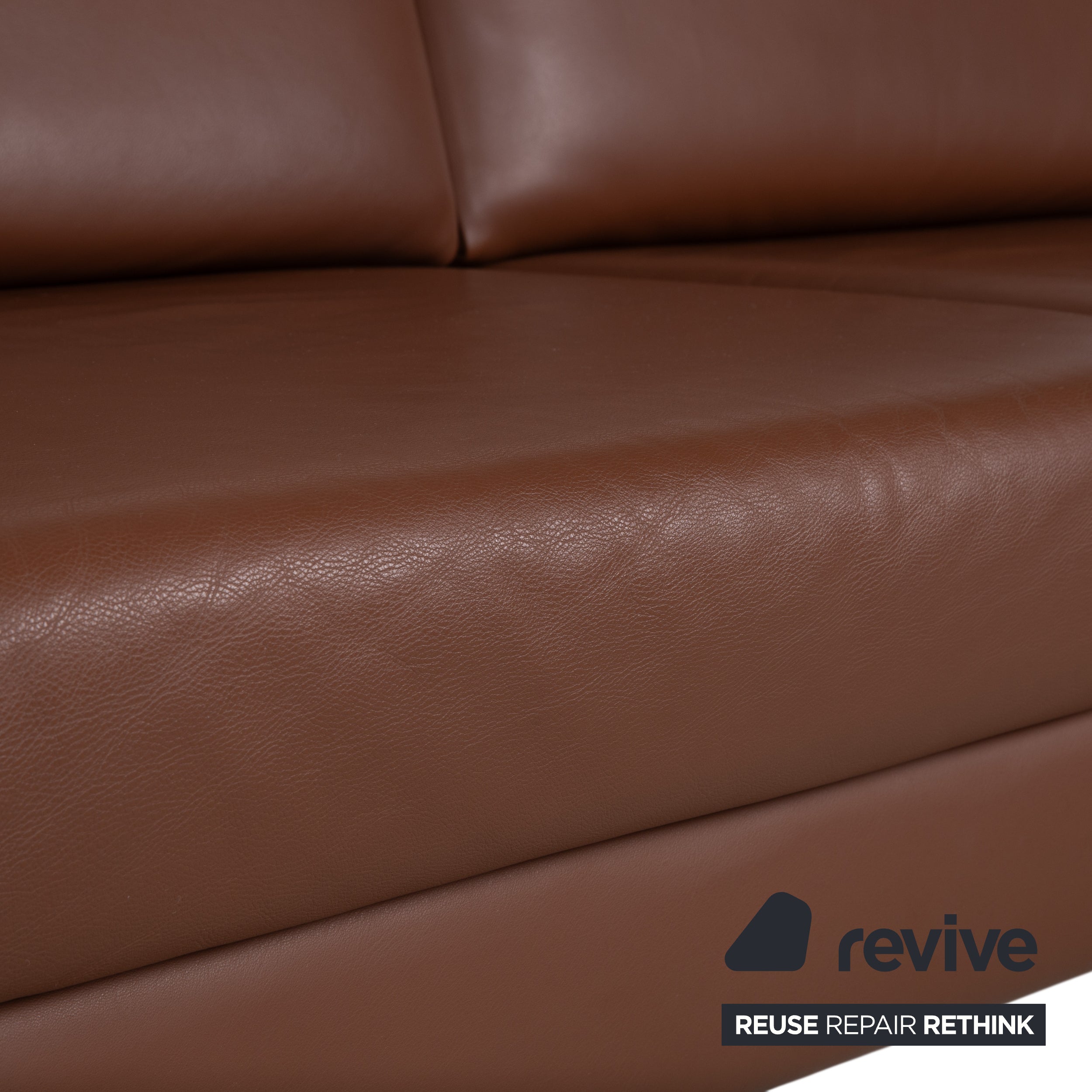Walter Knoll Two-Seater Leather Sofa Brown