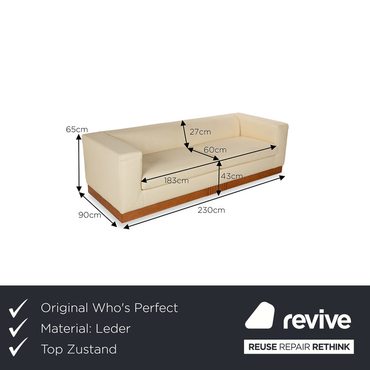 Who's Perfect Canapé 3 places en cuir Artus beige