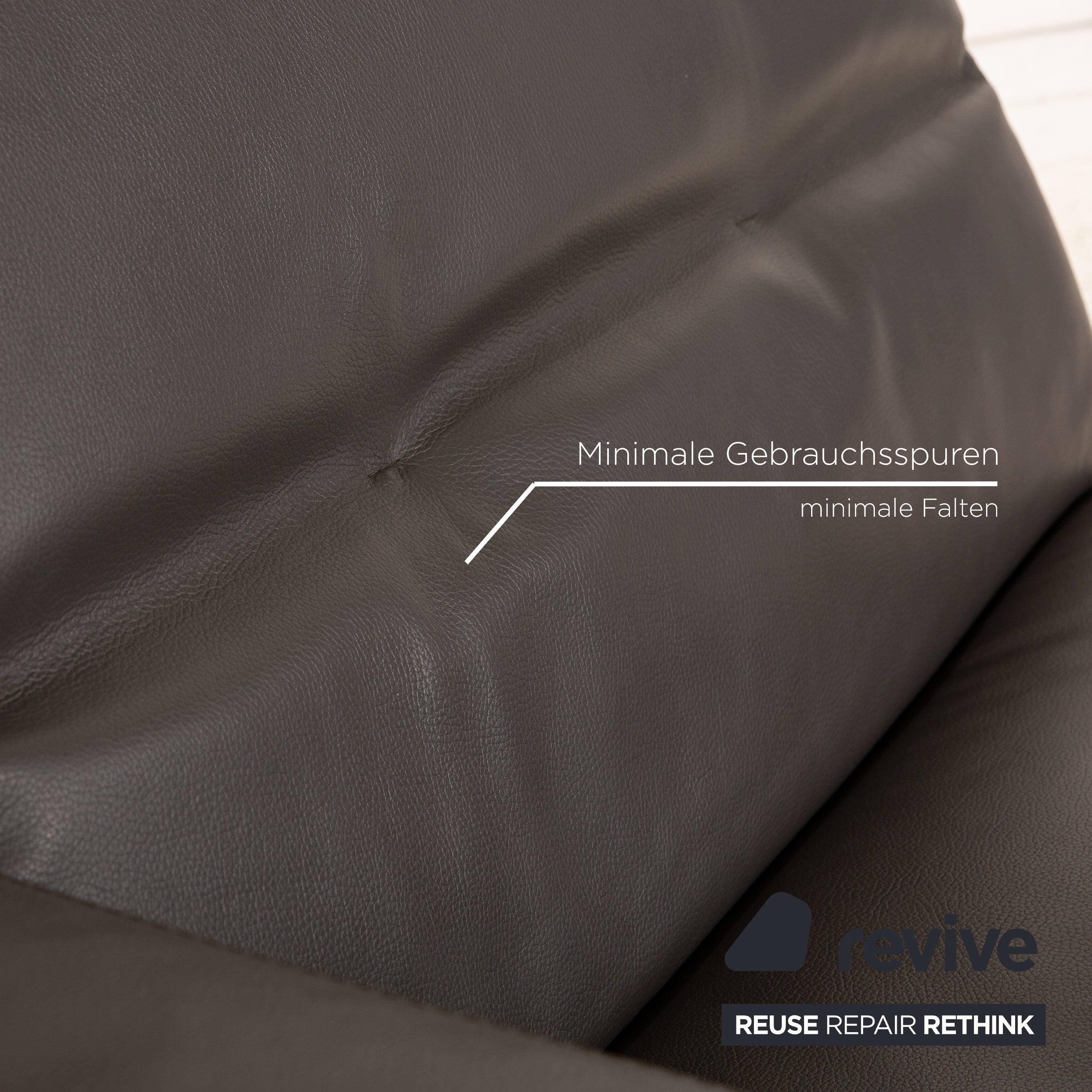 Who's Perfect Chaise longue en cuir marron marron foncé Daybed fonction manuelle