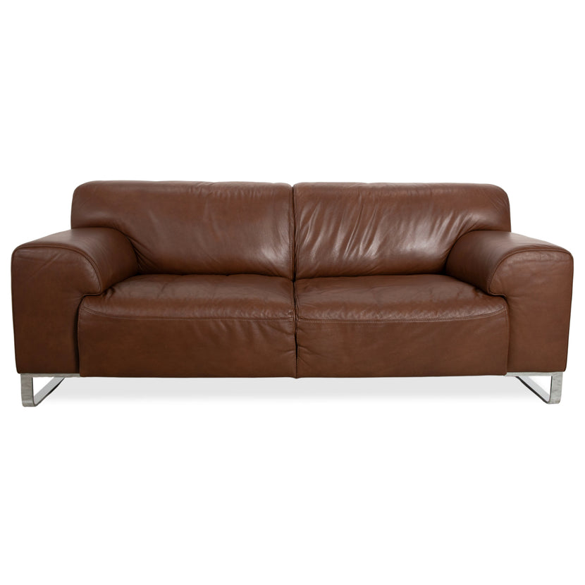 Willi Schillig Alessiio Leder Zweisitzer Braun Mokka Sofa Couch