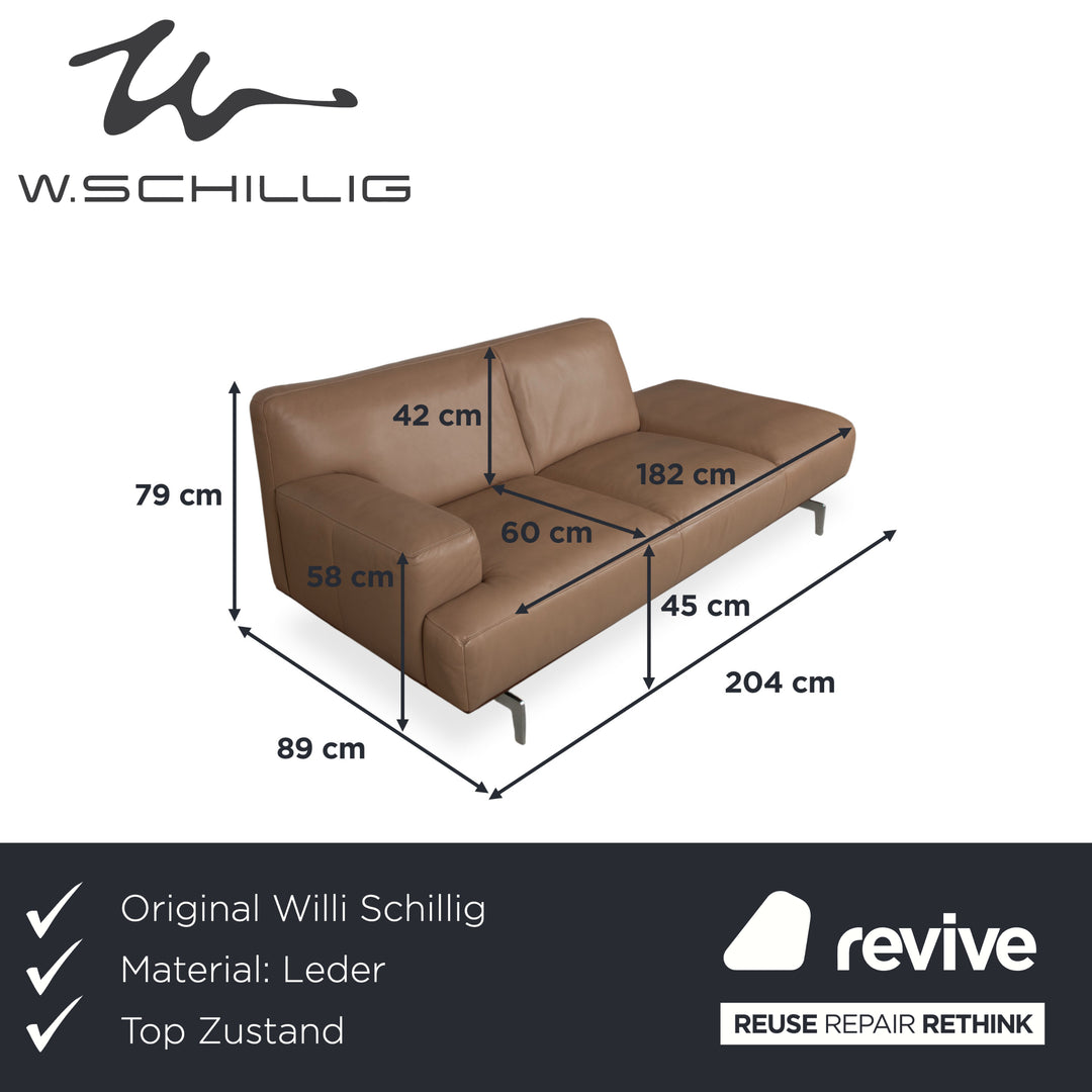 Willi Schillig Black Label Toscaa Leder Zweisitzer Beige Braun Mokka Sofa Couch