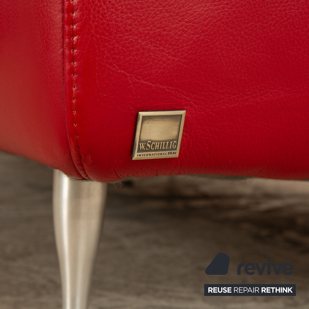 Willi Schillig corner sofa leather red