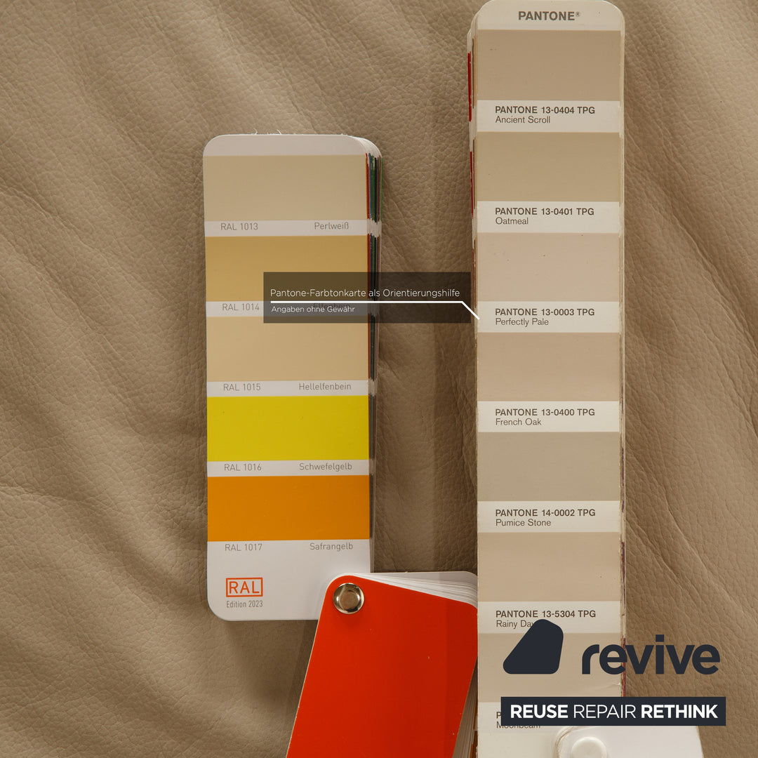 Willi Schillig Enjoy leather three-seater cream manual function sofa couch
