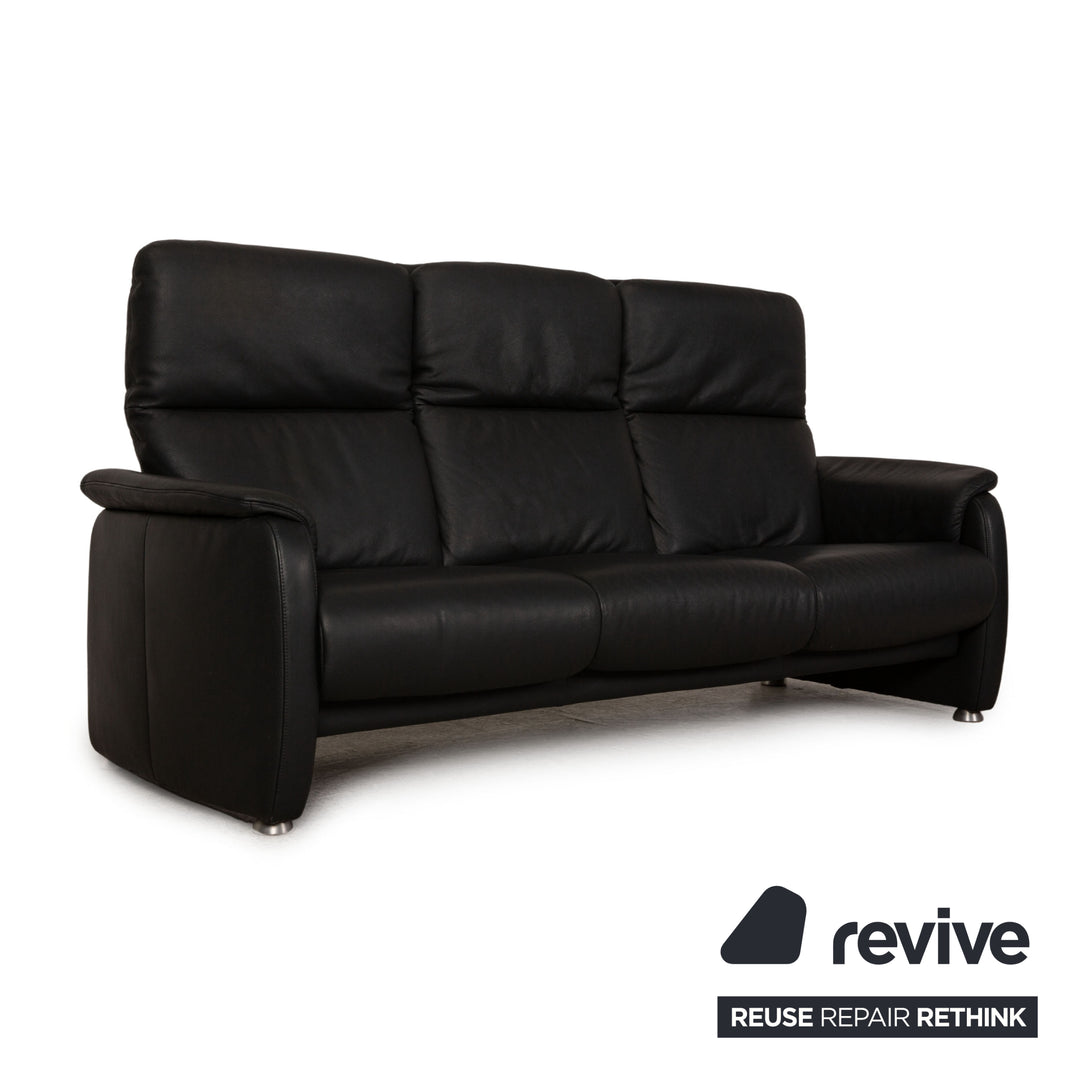 Willi Schillig Ergoline three-seater Longlife leather sofa anthracite couch