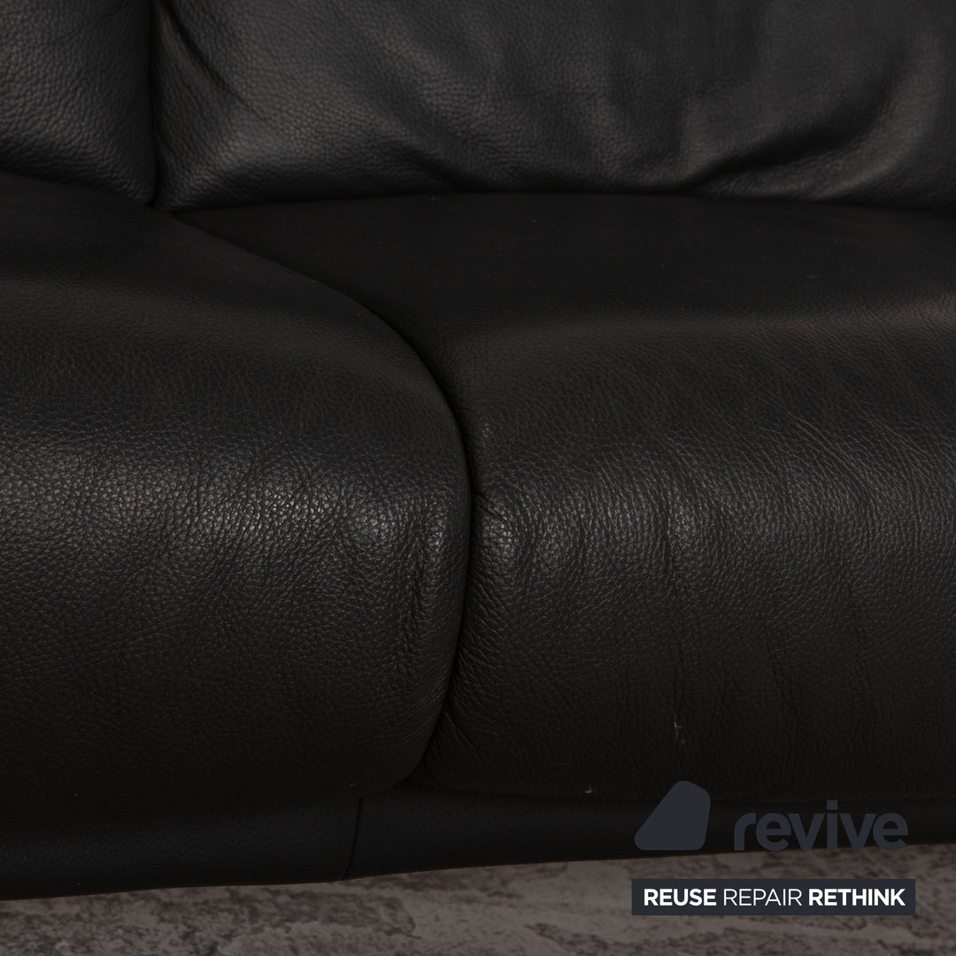 Willi Schillig Ergoline three-seater Longlife leather sofa anthracite couch