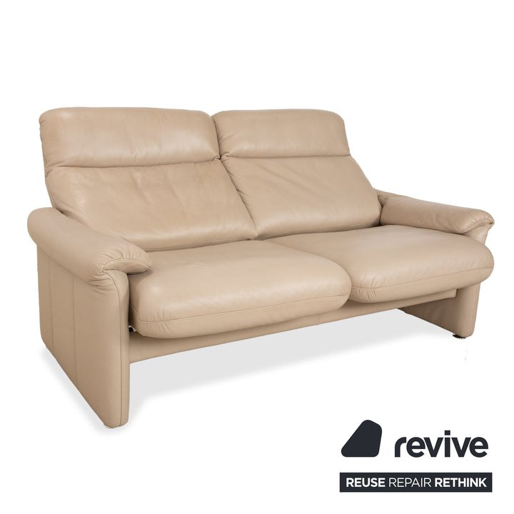 Willi Schillig Ergoline Leather 1x Three-seater 1x Two-seater 1x Armchair 1x Stool Cream Beige Sofa Couch