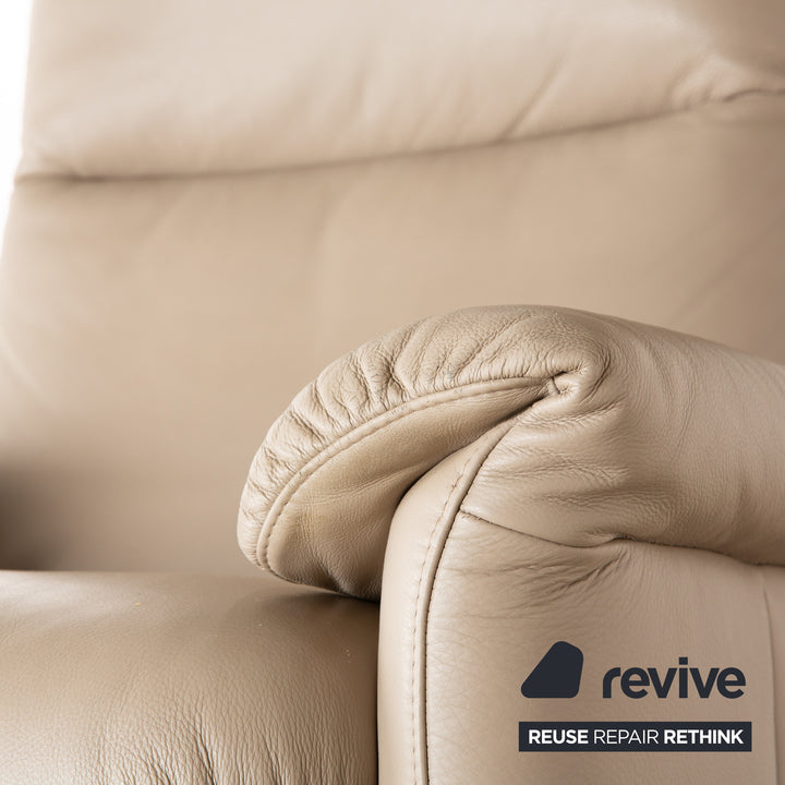Willi Schillig Ergoline Leather 1x Three-seater 1x Two-seater 1x Armchair 1x Stool Cream Beige Sofa Couch