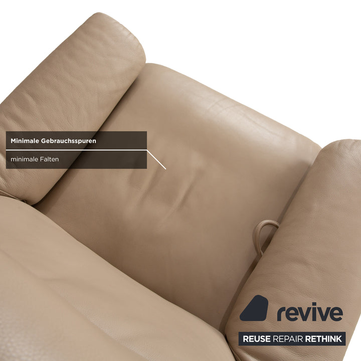 Willi Schillig Ergoline Leather 1x Three-seater 1x Two-seater 1x Armchair 1x Stool Cream Beige Sofa Couch