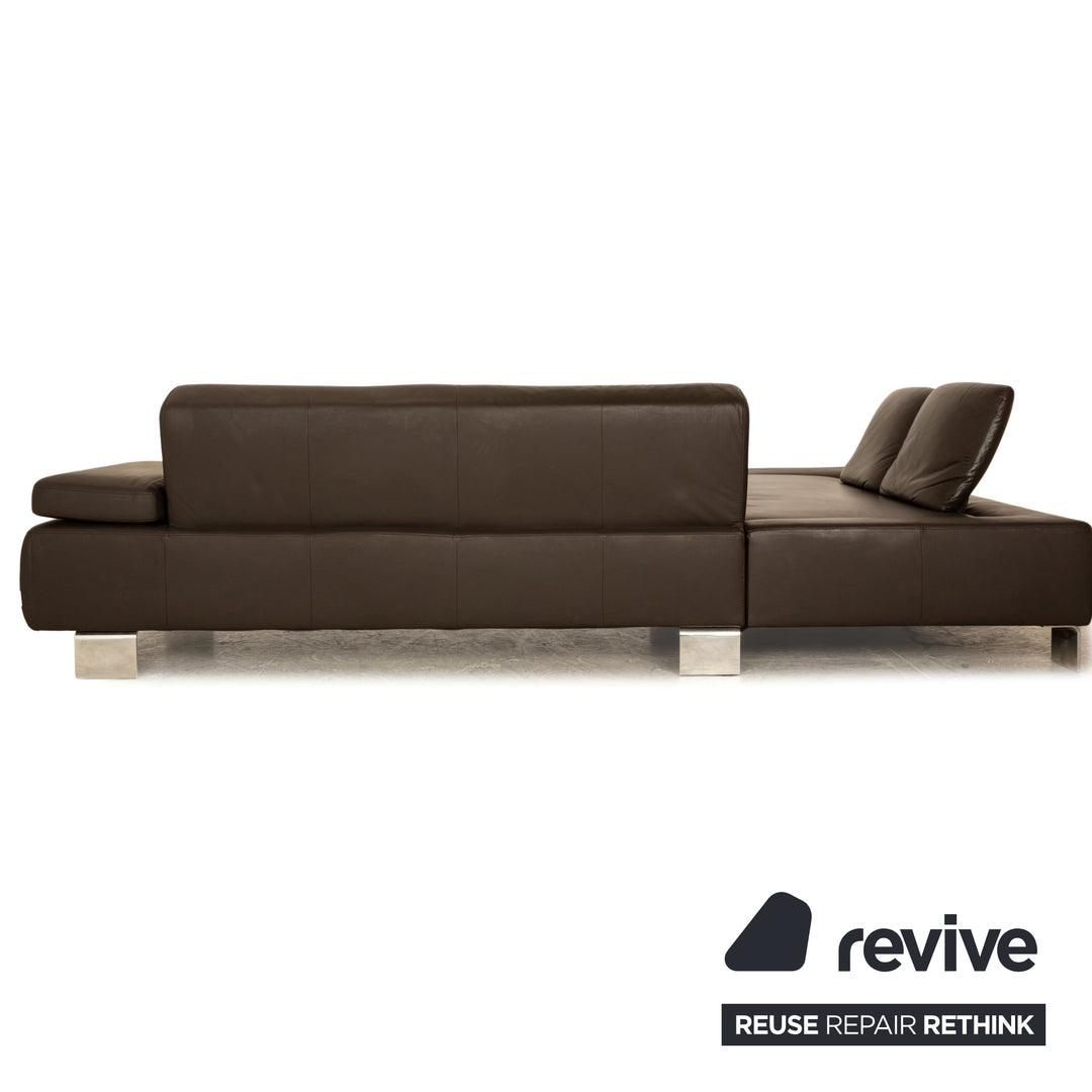 Willi Schillig Leder Ecksofa Braun manuelle Funktion Sofa Couch