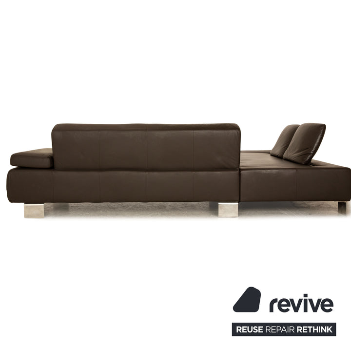 Willi Schillig Leder Ecksofa Braun manuelle Funktion Sofa Couch