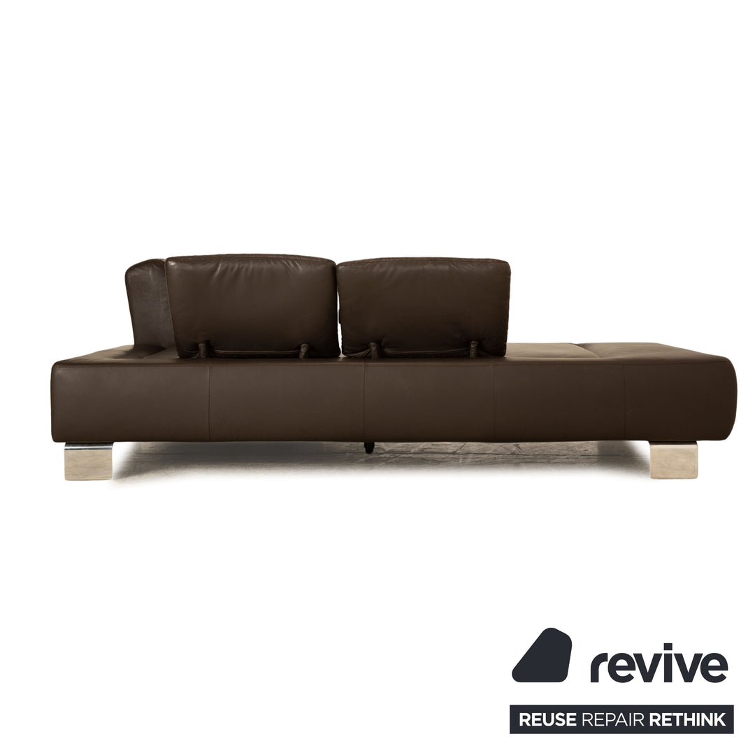 Willi Schillig Leder Ecksofa Braun manuelle Funktion Sofa Couch