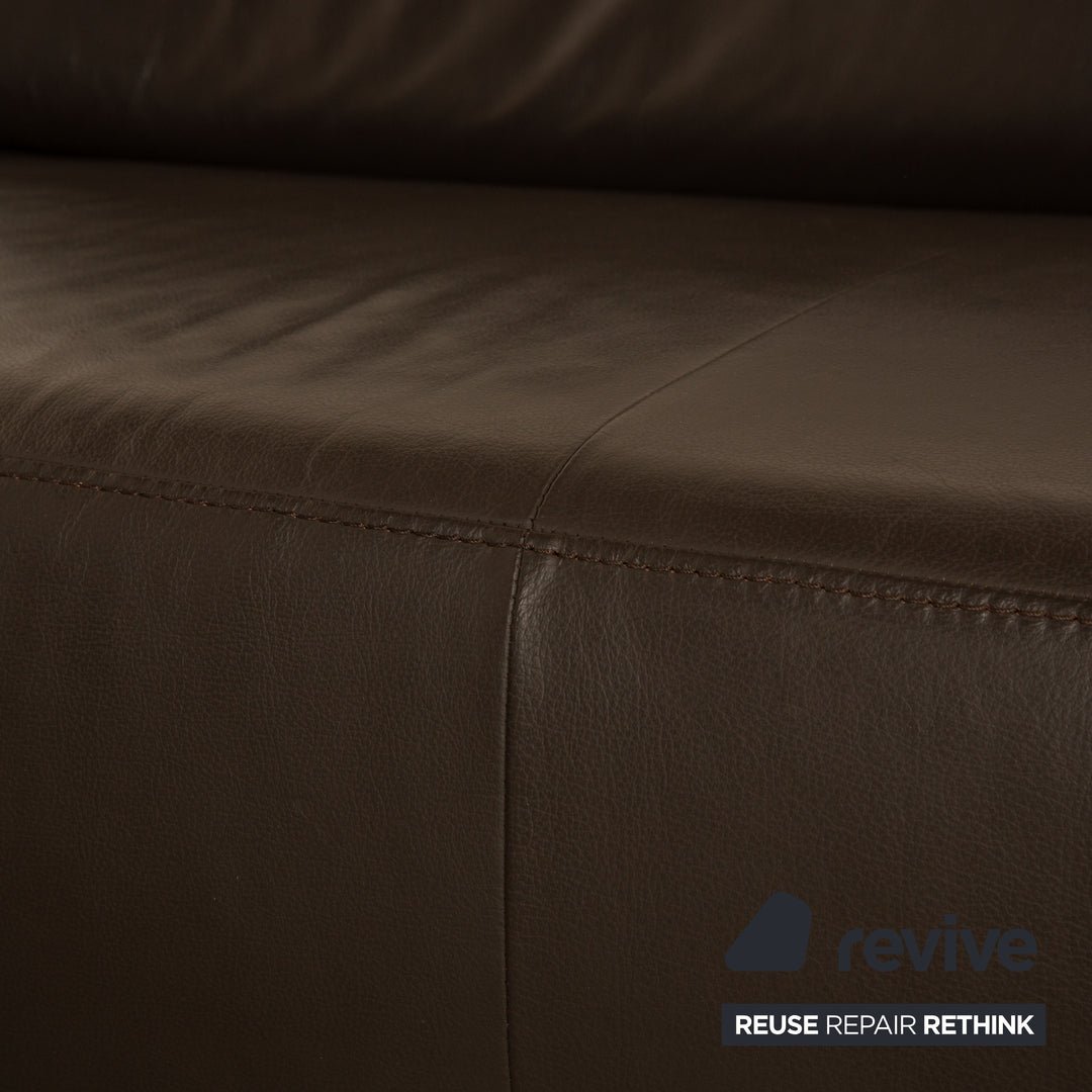 Willi Schillig Leder Ecksofa Braun manuelle Funktion Sofa Couch