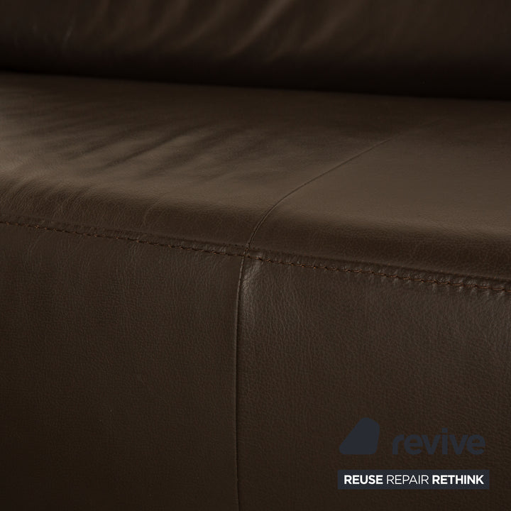 Willi Schillig Leder Ecksofa Braun manuelle Funktion Sofa Couch