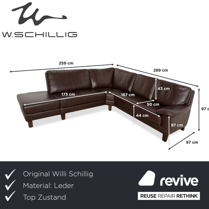 Willi Schillig Leather Corner Sofa Brown Sofa Couch