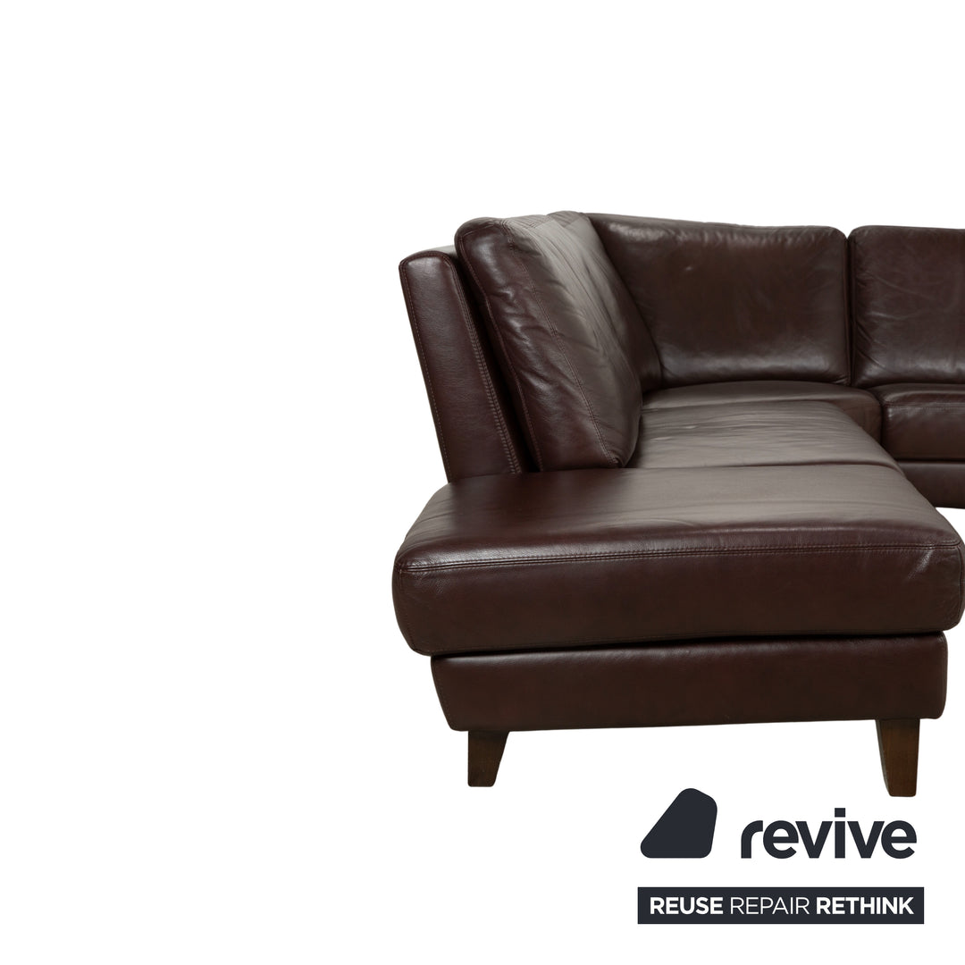 Willi Schillig Leather Corner Sofa Brown Sofa Couch