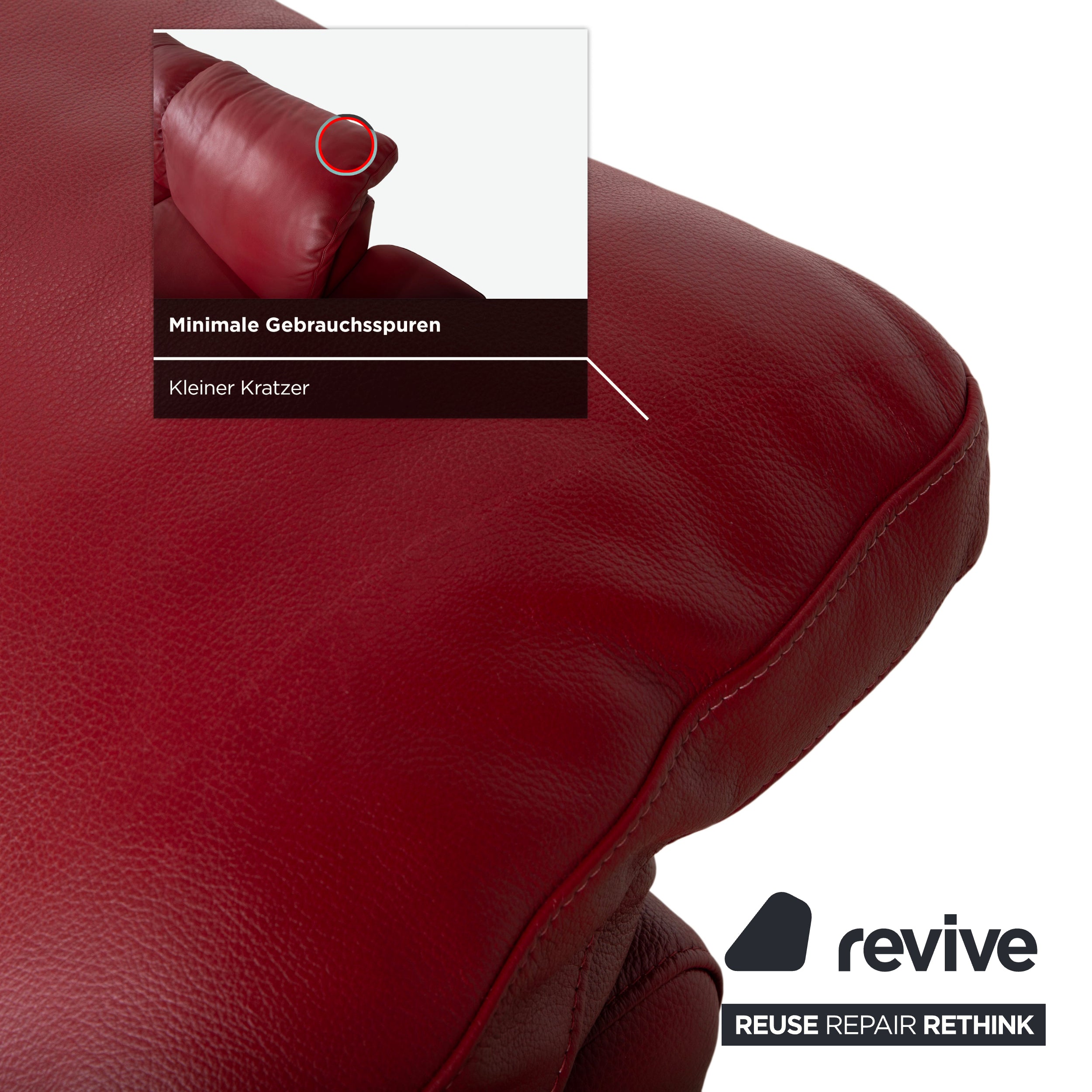 Willi Schillig Leder Ecksofa Rot manuelle Funktion Sofa Couch