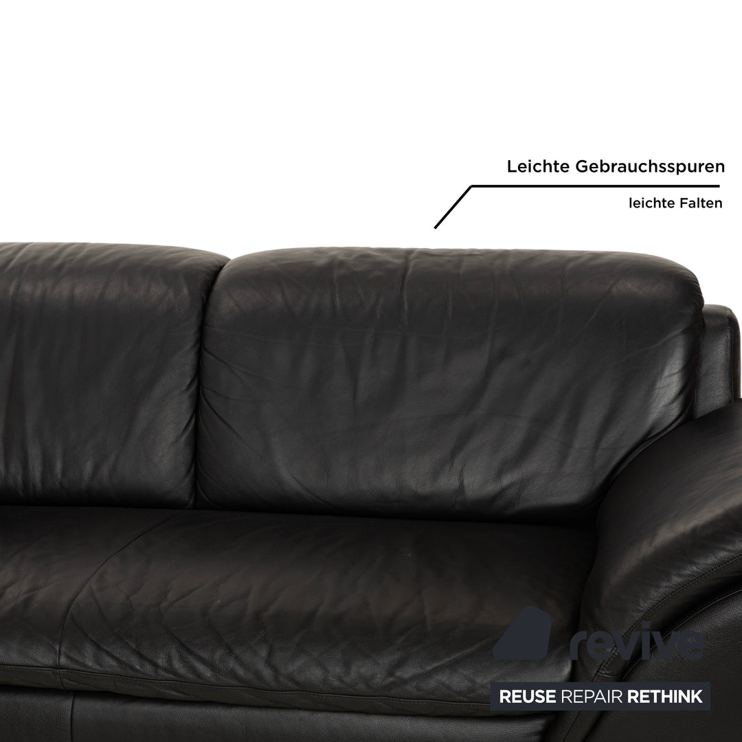 Willi Schillig Leather Corner Sofa Black Sofa Couch