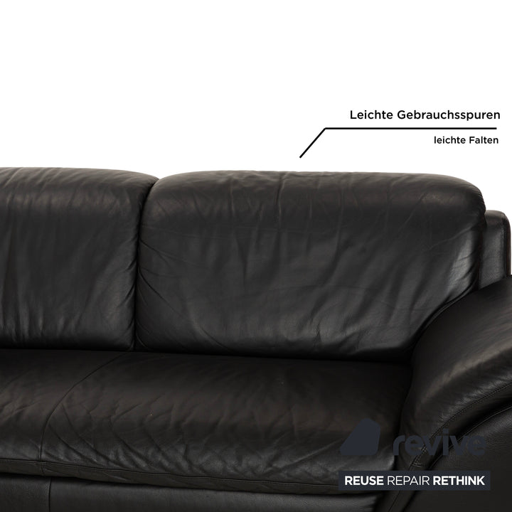 Willi Schillig Leather Corner Sofa Black Sofa Couch