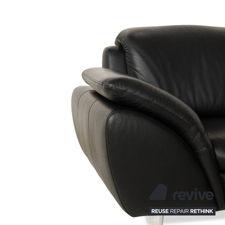 Willi Schillig Leather Corner Sofa Black Sofa Couch