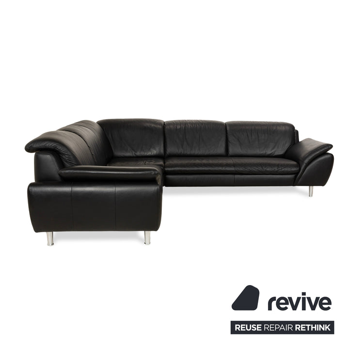 Willi Schillig Leather Corner Sofa Black Sofa Couch
