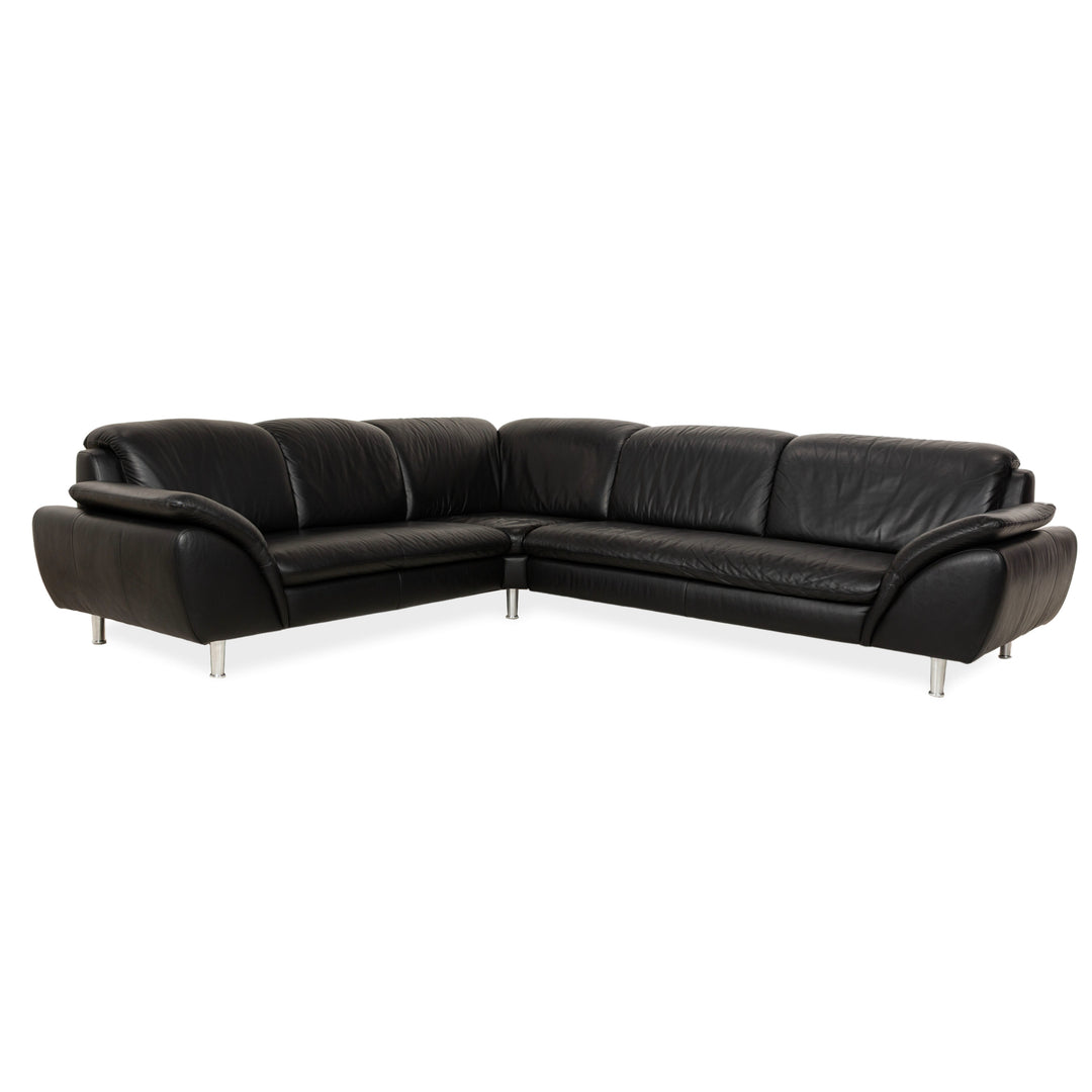 Willi Schillig Leather Corner Sofa Black Sofa Couch