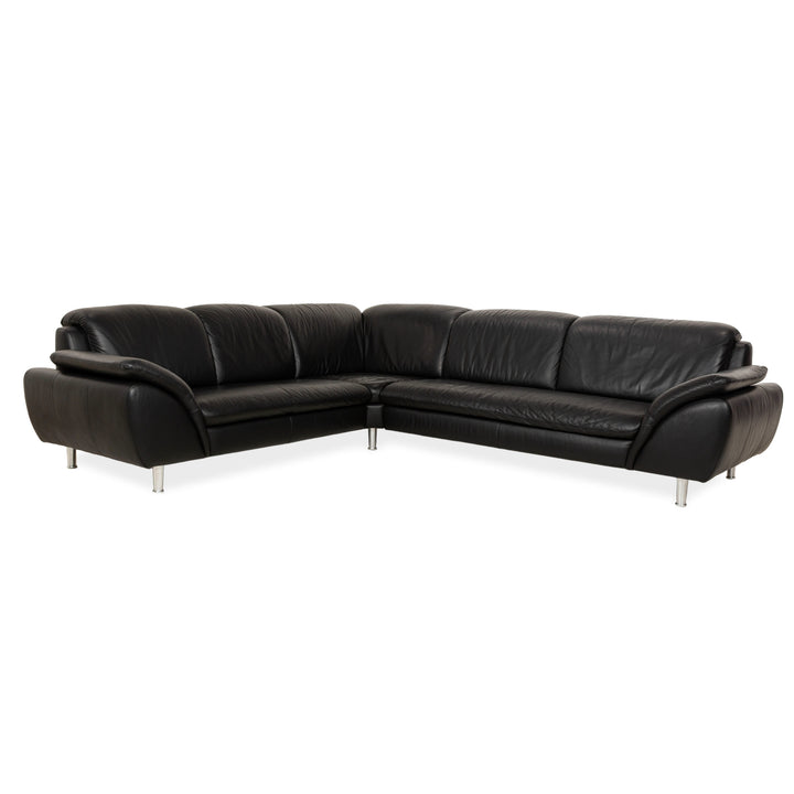 Willi Schillig Leather Corner Sofa Black Sofa Couch