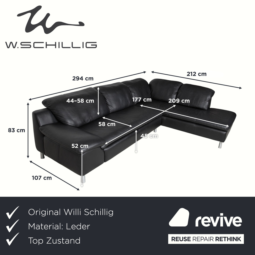 Willi Schillig Leder Ecksofa Schwarz Sofa Couch
