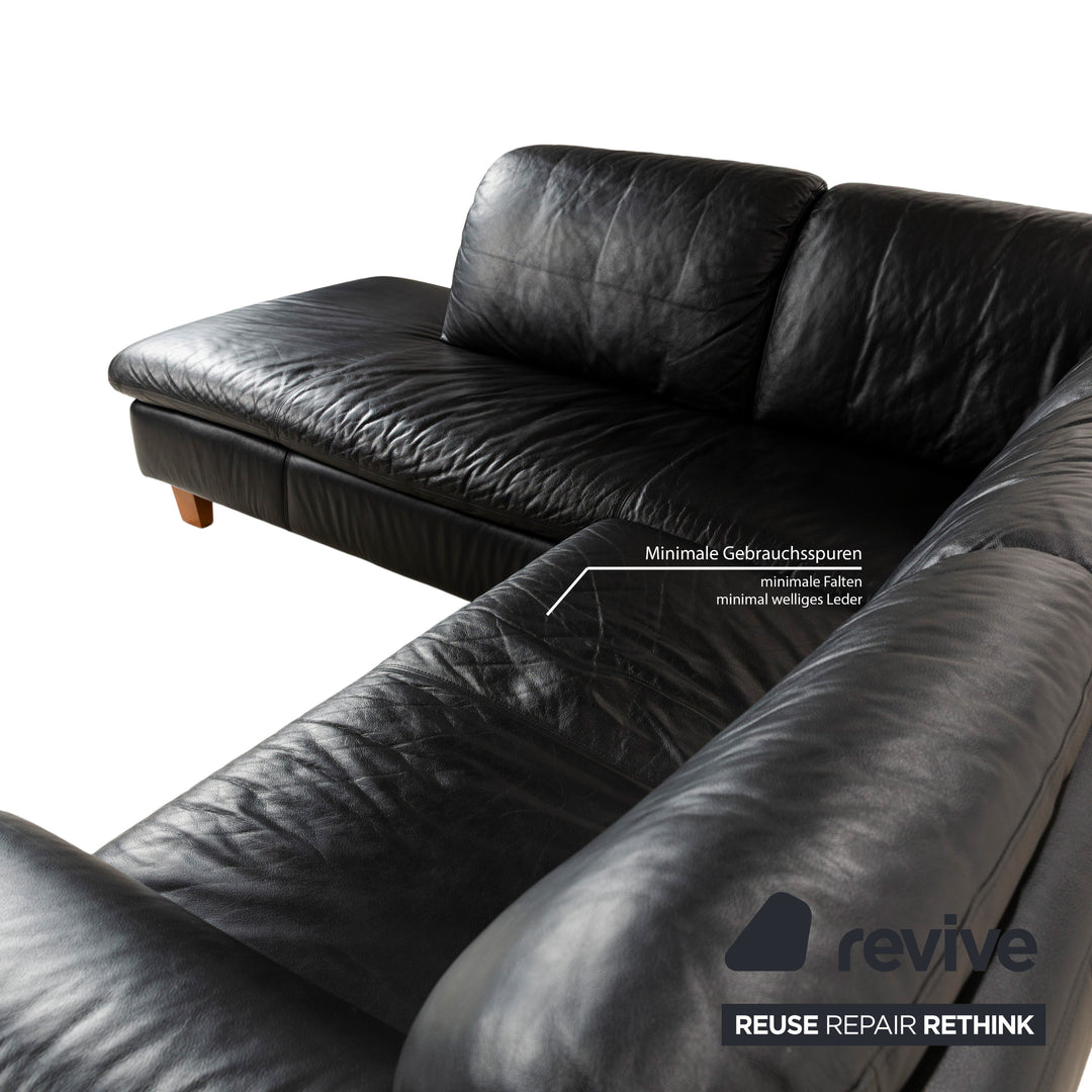 Willi Schillig Leder Ecksofa Schwarz Sofa Couch
