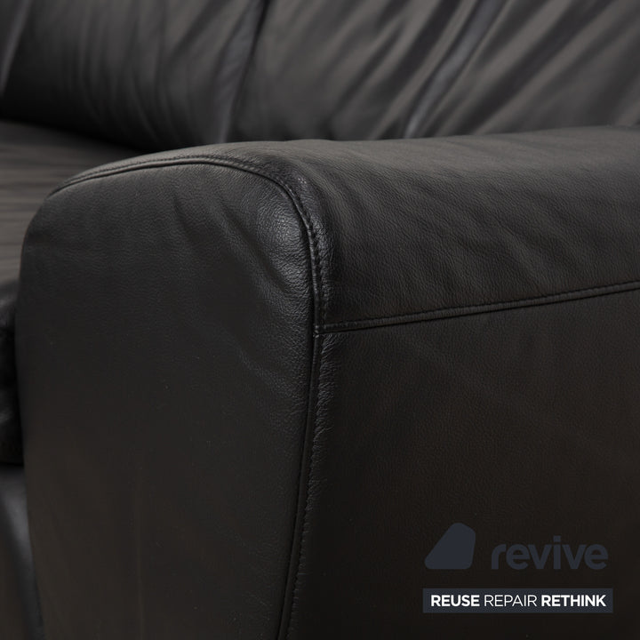 Willi Schillig Leder Ecksofa Schwarz Sofa Couch