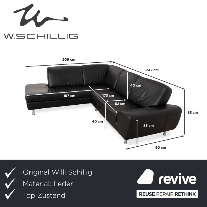Willi Schillig Leder Ecksofa Schwarz Sofa Couch