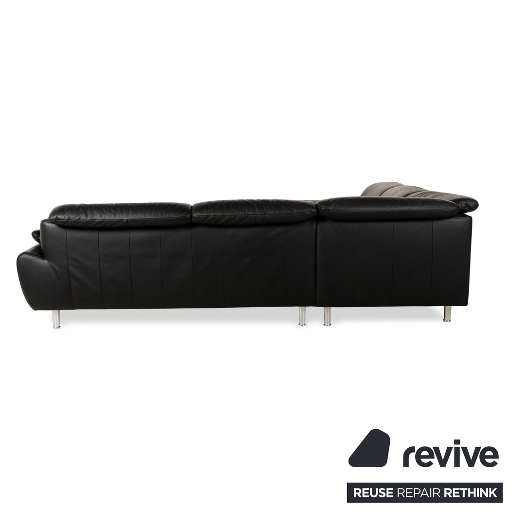 Willi Schillig Leather Corner Sofa Black Sofa Couch
