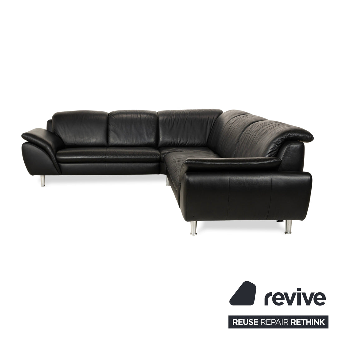Willi Schillig Leather Corner Sofa Black Sofa Couch