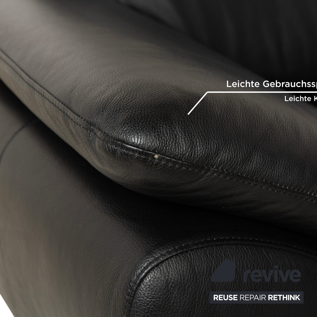 Willi Schillig Leather Corner Sofa Black Sofa Couch