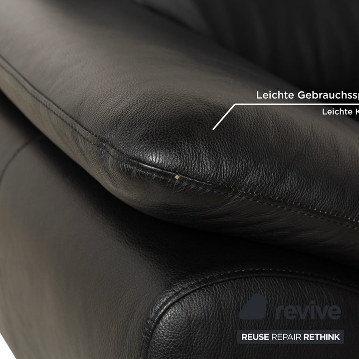 Willi Schillig Leather Corner Sofa Black Sofa Couch