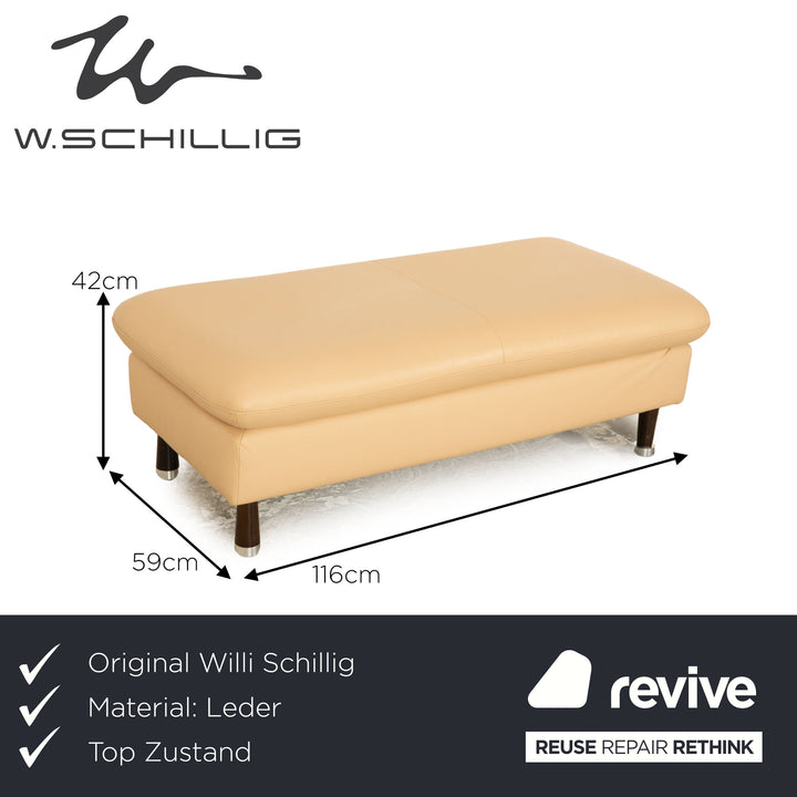 Willi Schillig Leder Hocker Beige