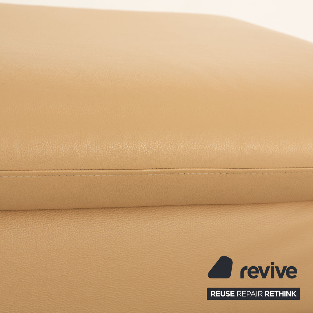 Willi Schillig Leder Hocker Beige