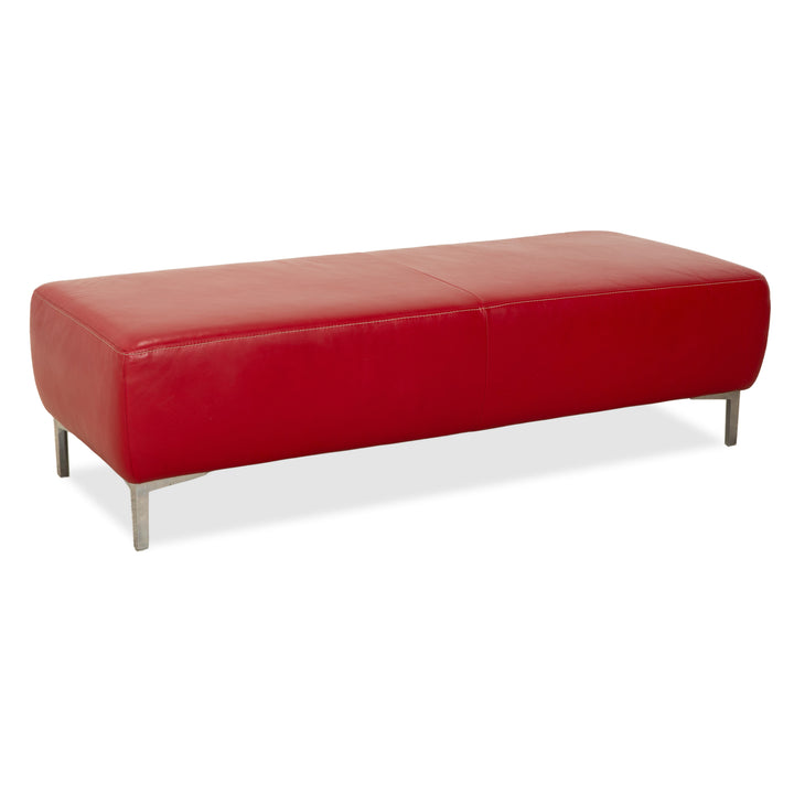 Willi Schillig Leder Hocker Rot