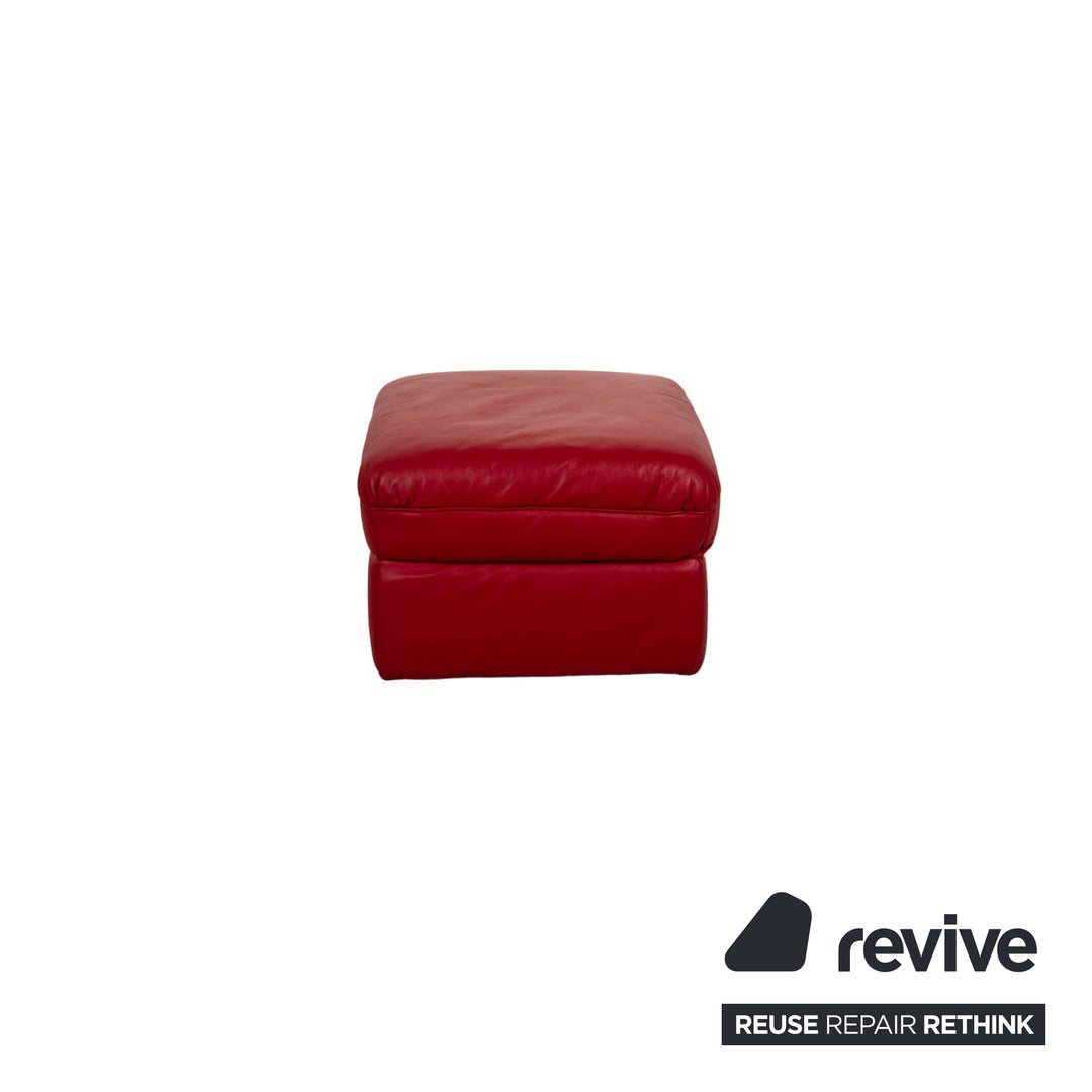 Willi Schillig Leder Hocker Rot