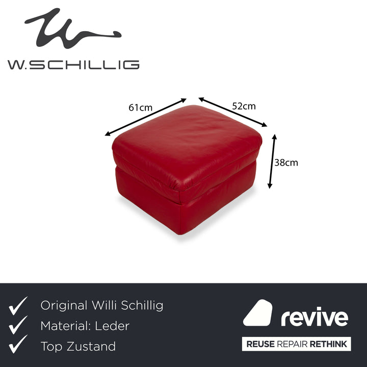 Willi Schillig Leder Hocker Rot