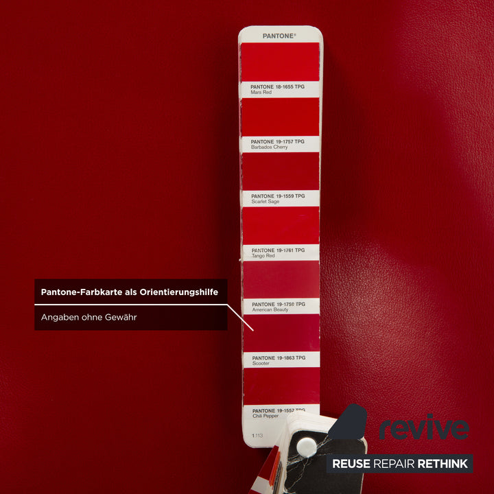 Willi Schillig Leder Hocker Rot