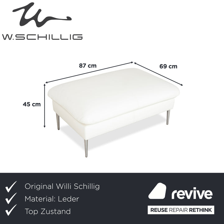 Willi Schillig Leder Hocker Weiß