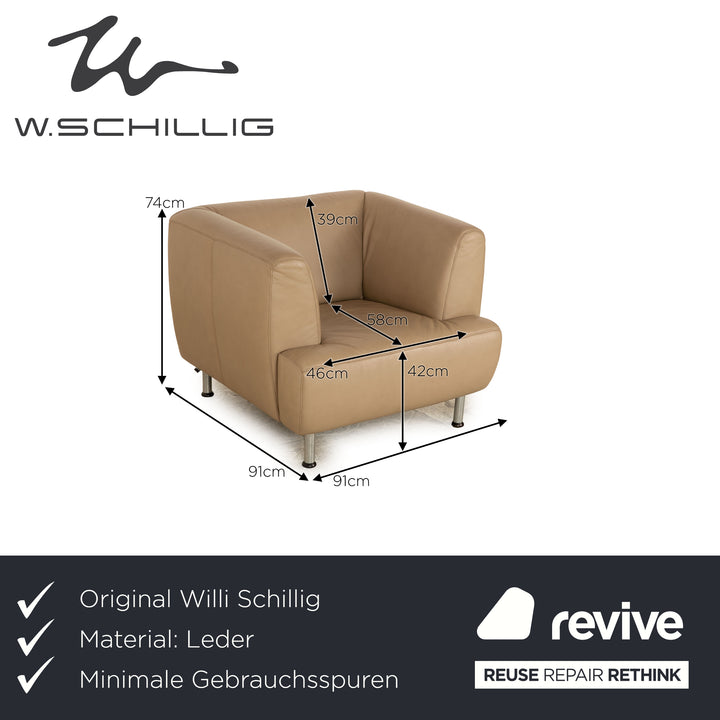 Willi Schillig Leder Sessel Beige