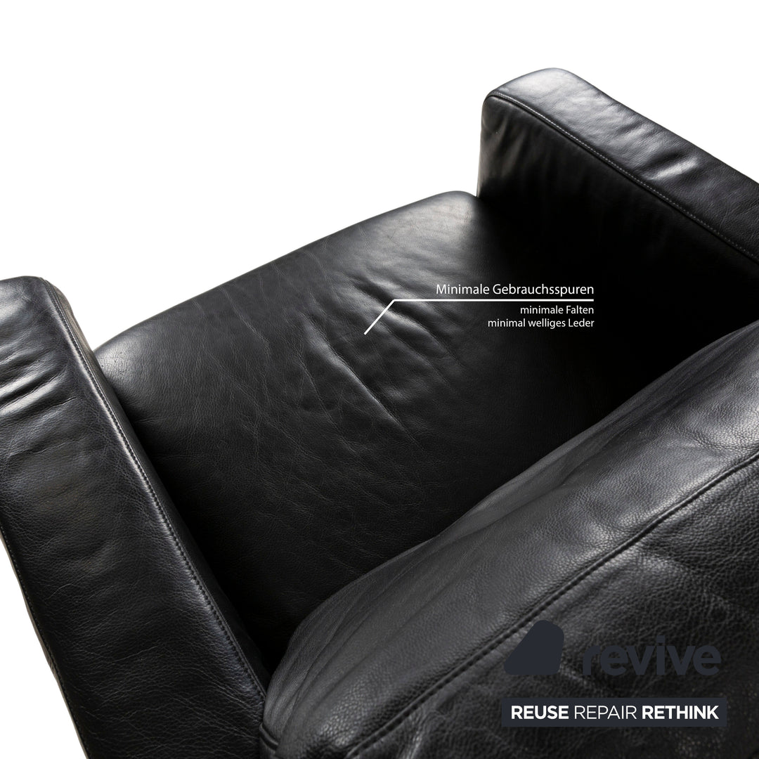 Willi Schillig Leder Sessel Schwarz