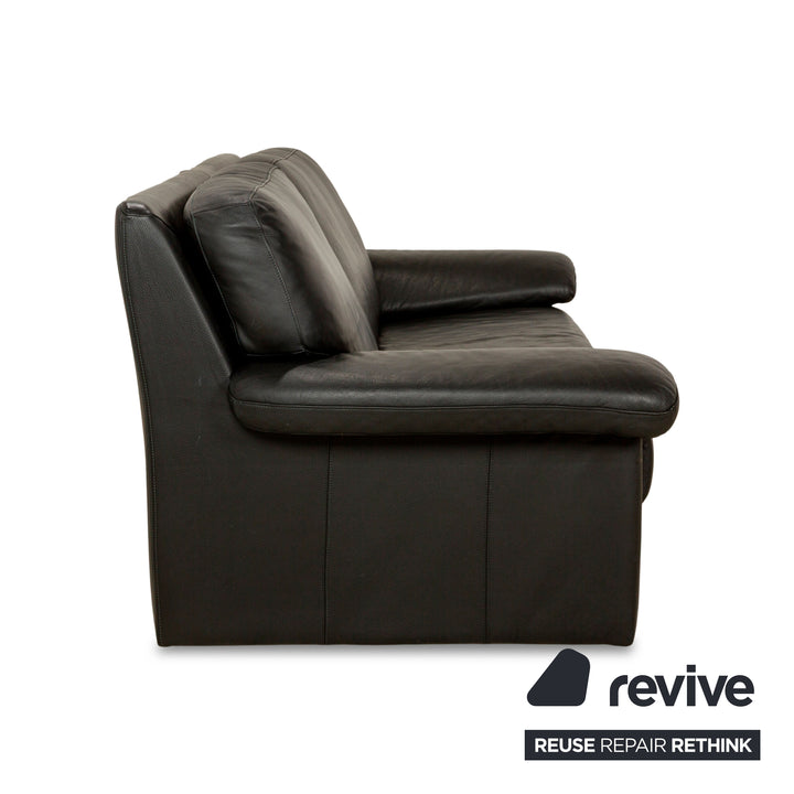 Willi Schillig Leder Sofa Schwarz Dreisitzer Couch