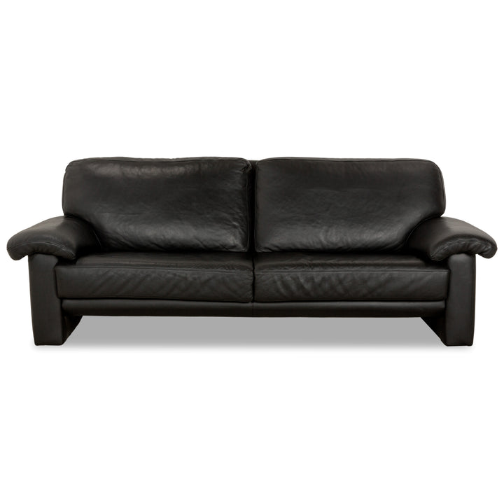 Willi Schillig Leder Sofa Schwarz Dreisitzer Couch
