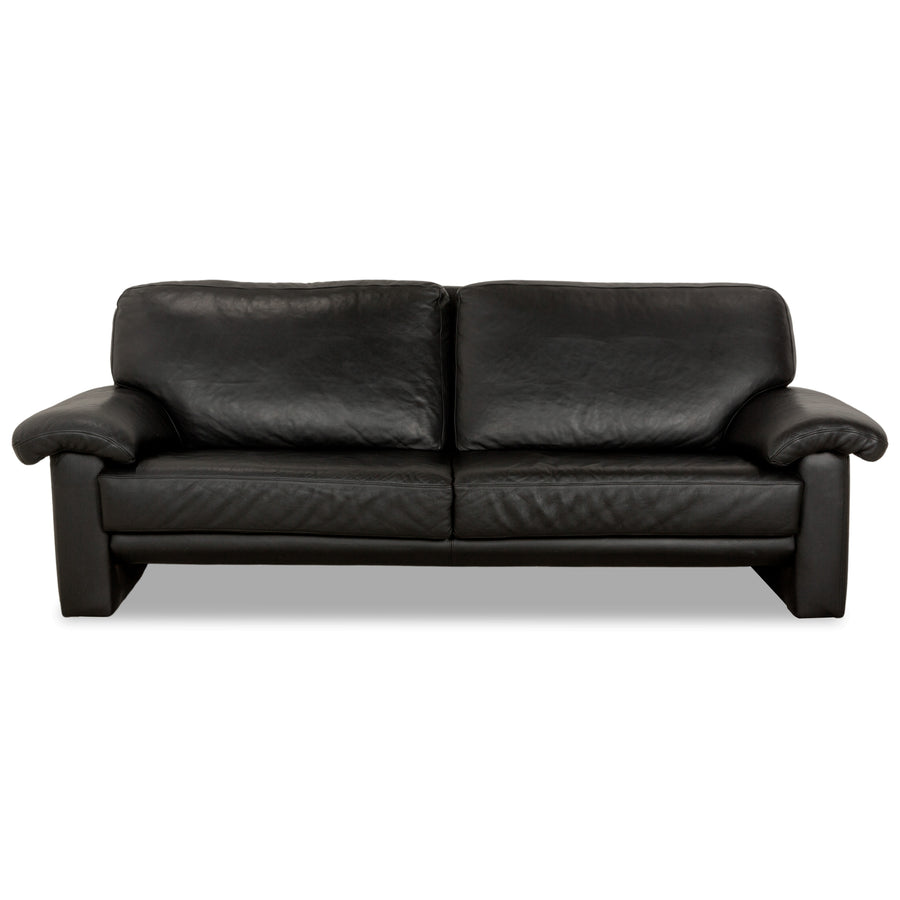 Willi Schillig Leder Sofa Schwarz Dreisitzer Couch
