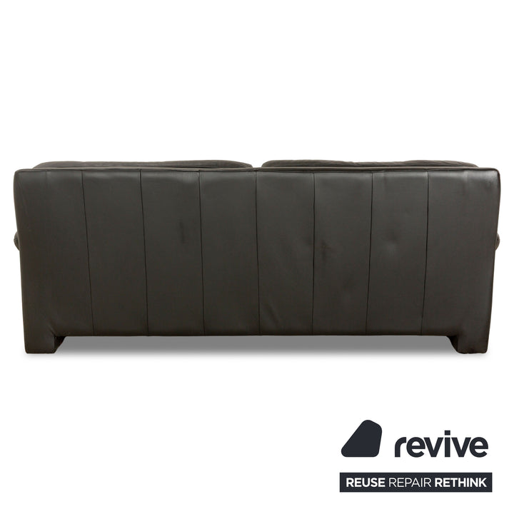 Willi Schillig Leder Sofa Schwarz Dreisitzer Couch