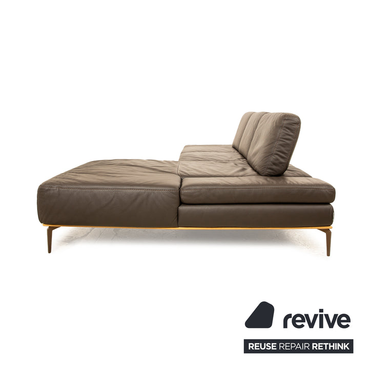 Willi Schillig Canapé d'angle Loft en cuir marron Récamiere canapé droit