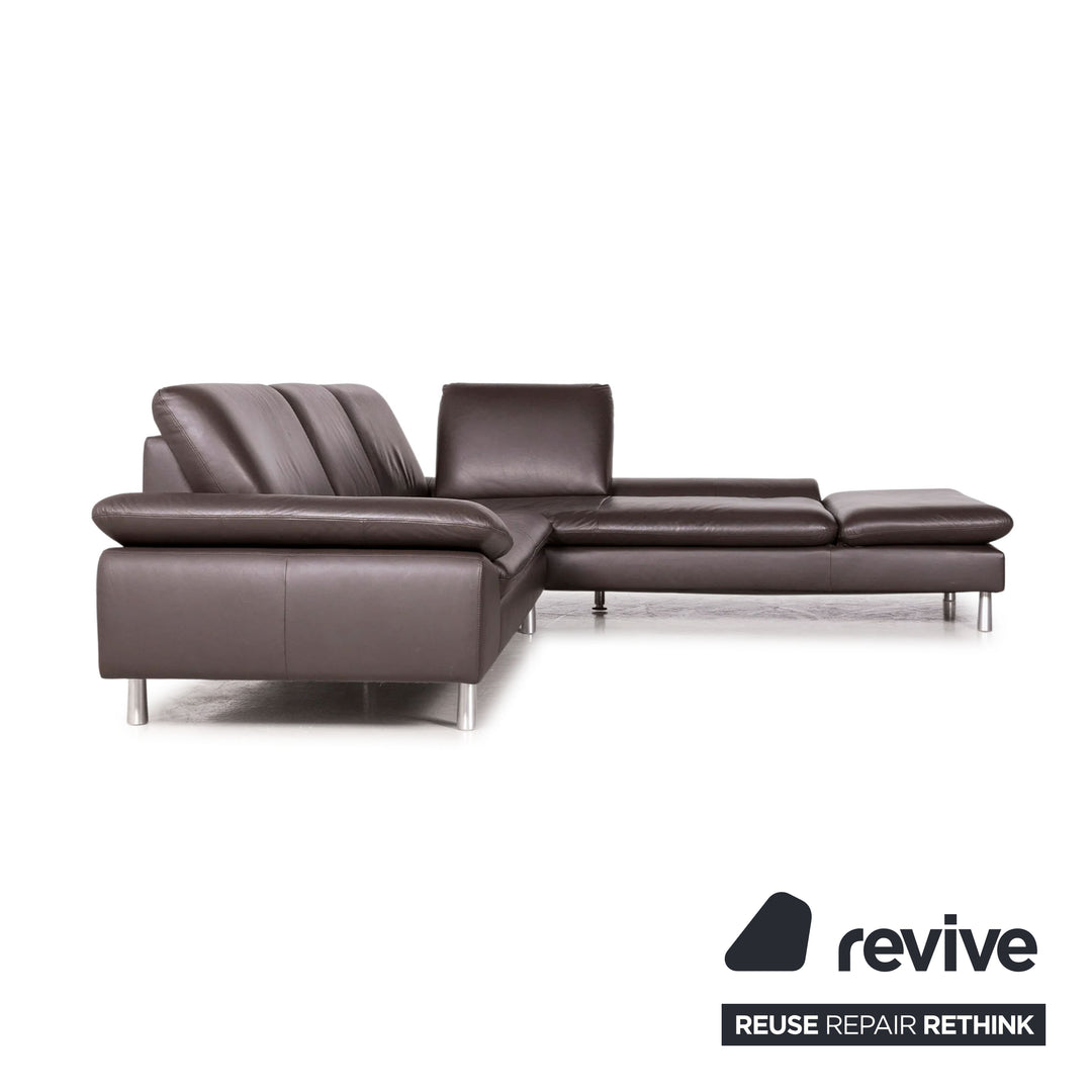 Willi Schillig Loop Designer Leather Corner Sofa Brown Real Leather Sofa Couch #7237